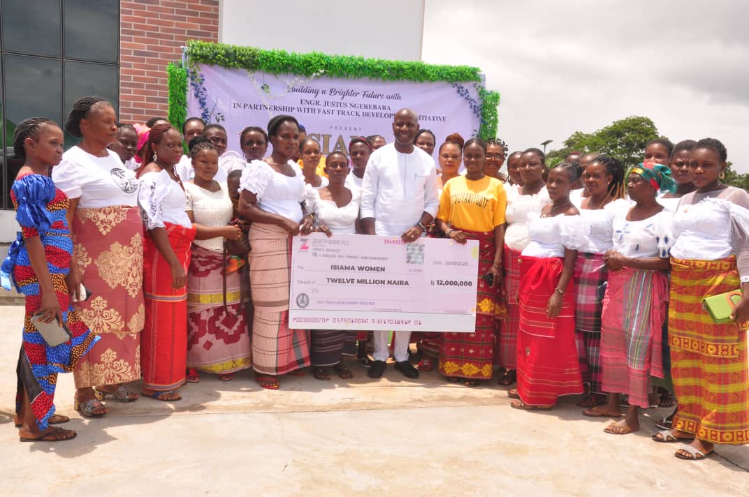 Presentation of a twelve million naira cheque to Isiama Women on 20 September 2025